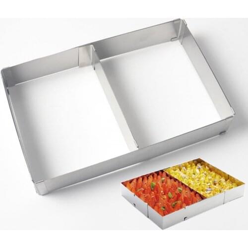 DIY Adjustable Stainless Steel Rectangle Mousse Cake Mold Kitchen Baking Tool Retractable Mousse Ring Cake Mould Accessories