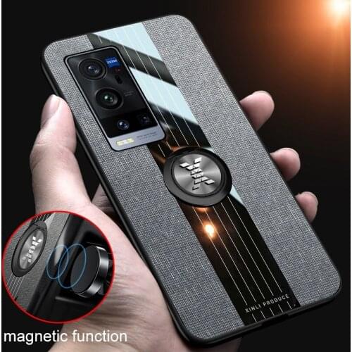 Luxury Matte Cloth Phone Case For Vivo X50 X60 Pro Plus V20 SE S9 Y51 2020 iQOO 7 Z1X Z3 Neo 5 Pro Cover Ring Holder Case Coque
