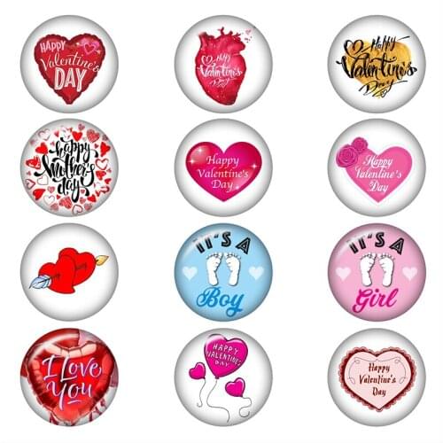 Mixed Glass Snap Button Jewelry Valentines Day Love For DIY 18MM Button Snap Bracelet Necklace Jewelry
