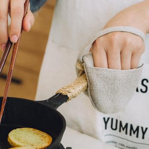 Heat Resistant Oven Mitts Baking Microwave BBQ Gloves Mittens Cotton&Linen