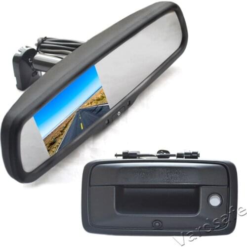 Vardsafe | Tailgate Reverse Backup Camera + Replacement Mirror Monitor for Chevrolet Silverado / GMC Sierra (2014-2018)