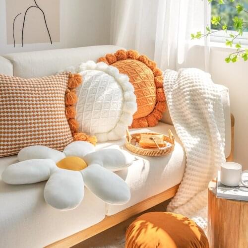 Minimalist Style Knitting Tassels Cushion Cover Pillow Cover Case Home Decoration For Car Sofa Living Room Bed Room
