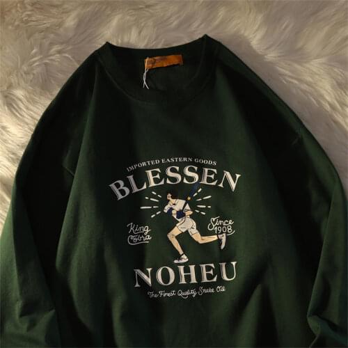 2021 New Harajuku Funny Baseball Printed Sweatshirt Women Brand Fashion Streetwear Long Sleeve Tops Teens Clothes Punk Gothic