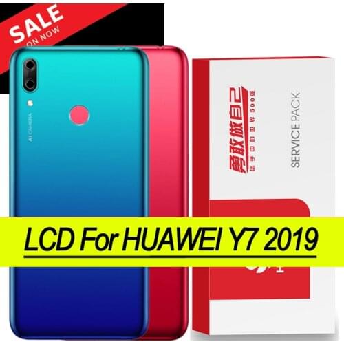 100% Original for Huawei Y7 2019 Back Battery Cover Housing Door Panel Case Battery Cover with Camera Lens