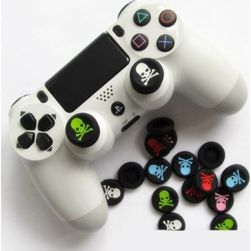 2 pcs Skull Rubber Silicone Anti-Slip Game Handle Joystick Thumb Stick Grip Cap Controller Handle Rocker Caps for PS3 PS4 Xbox