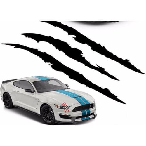 40cm X 12cm fun bumper sticker reflective monster stripe claw car logo car headlight decorated for SKODA car All models are