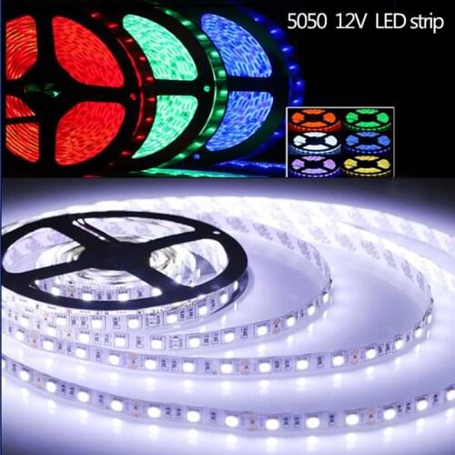 5M LED strip DC12V 5050 60LEDs/m 5m/lot Flexible LED Light Strip RGB 5050 Warm Cool White IP65 waterproof led strip