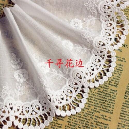 5 Yard /lot Handmade diy cotton clothes accessories black white lace trim decoration accessories fabric 13cm wide