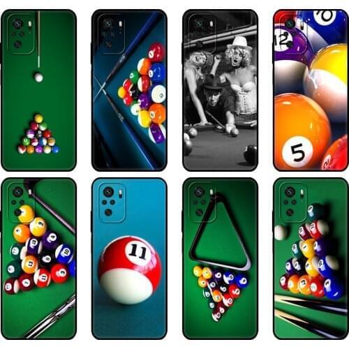 Black tpu Case For Samsung galaxy A32 A42 A52 A72 4g 5g S21 PLUS ultra back cover billiard ball sports Gentlemanly Printing