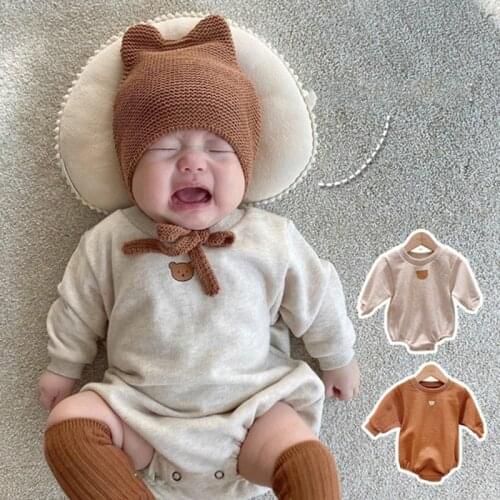 Baby Romper 2021 New Baby Autumn Clothes Triangle Khaki Babies Romper Clothes Long Sleeve Baby Jumpsuit