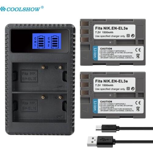 EN EL3e 1500mAh Camera Battery for Nikon D300S D300 D100 D200 D700 D70S D80 D90 D50 L50 EN-EL3E ENEL3E Digital Batteries