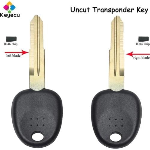 KEYECU Uncut Ignition Transponder Key With ID46 Chip - FOB for Hyundai Tucson Elantra Accent Santa Fe Coupe Galloper Getz Matrix