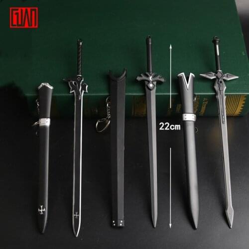 Alloy sword 22cm cosplay sword Art Online keychain dark chaser night sky sword evil ghost alloy weapon decoration model