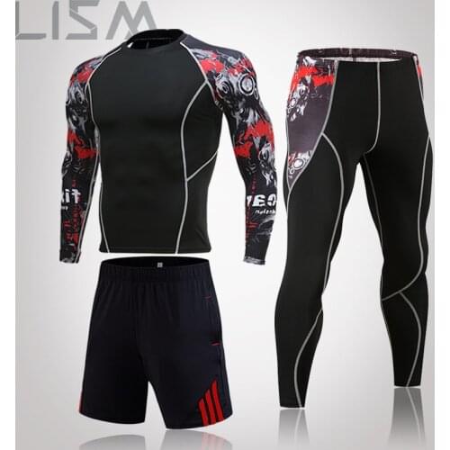 Mens Compression Sports Suit Gym Leggings Training Suit Exercise Jogging Sports Suit Mens Running Track And Field Sports Suit