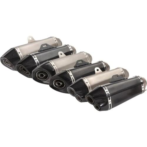 Inlet 51mm Motorcycle Exhaust Muffler End Pipe Motorbike Escape Moto Universal for Z750 Z800 Z900 MT07 MT09 MT10 R1 R3 R6 etc