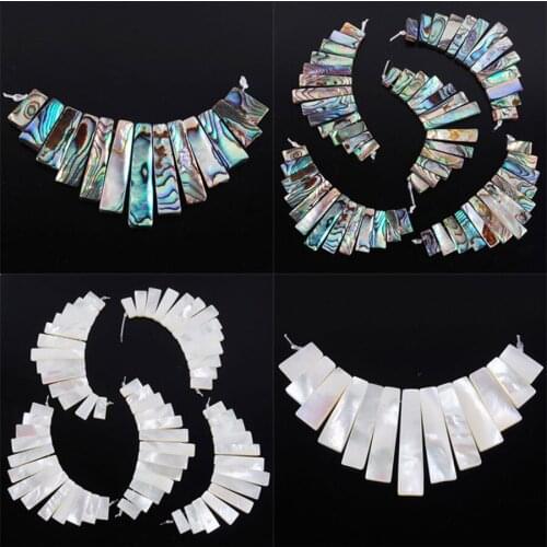 Natural New Zealand Abalone Shell 13Pcs Stick Beads Pendant Set for omen Mens DIY Necklace Jewelry QBN332