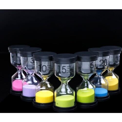 1Pc 7 Colors Mini Sand Clock Timers 1/3/5/10/15/20/30 Minutes Hourglass Timer for Children Brush Teeth Home Ornament Desktop