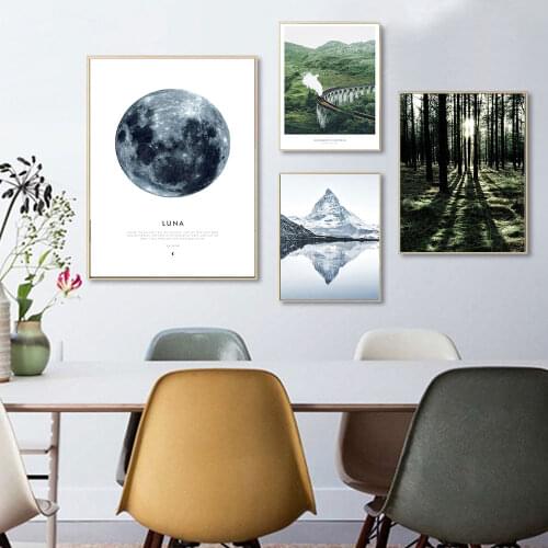 Landscape Poster Nature Canvas Painting Mountain Earth Wall Art Print Reflection Picture For Living Room On The Wall Home Decor