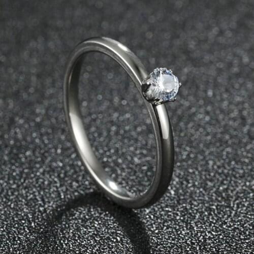 Luxury Classic Round Mini Crystal Rings Silvery Color Wedding Engagement Romantic Anniversary Gift For Women