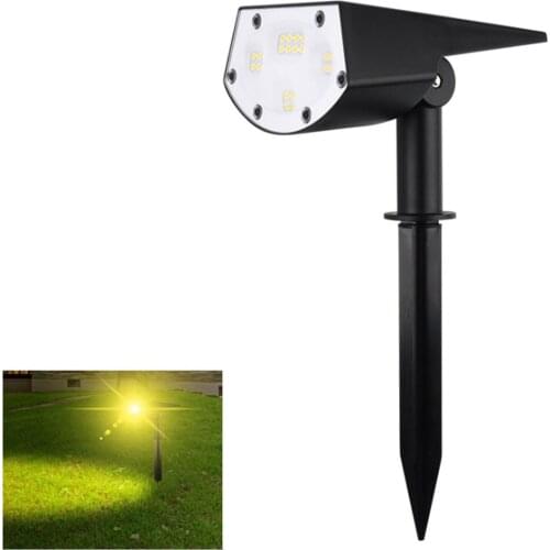Solar Landscape Spotlights Outside 20 Led Waterproof 2 Level Brightness Adjustable Solar Wall Light For Porch Pathway