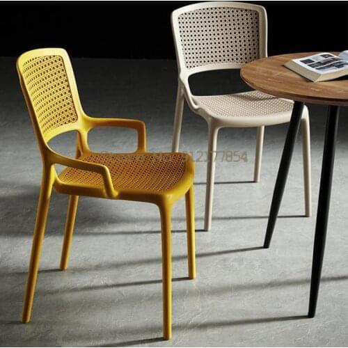 Modern Minimalist Chair With Armrest Backrest Home Dining Chair Nordic Thickened Leisure Chair Outdoor