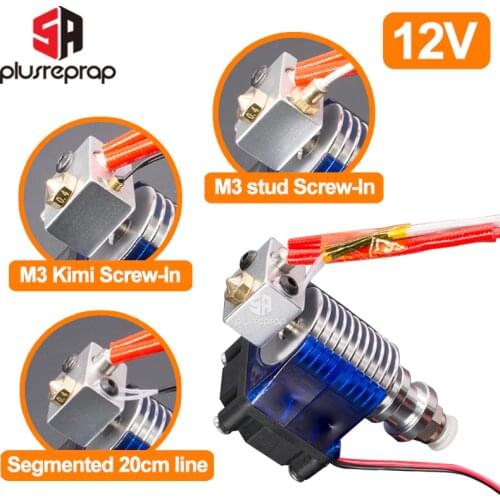 V6 J-head 12V All metal Hotend Wade or Bowden Extruder Heater Thermistors Fan Nozzle Heat sink for 1.75/ 3mm 3D Printer Part