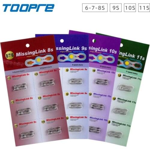 6 Pair Bike Chain Quick Link Mountain Cycling Bicycle Chain Missing Quick Connector Connecting Master for 6 7 8 9 10 11 12 Speed