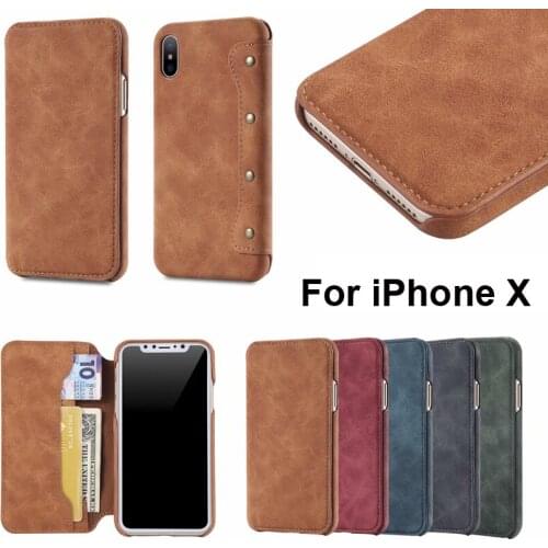Vintage Wallet Case for iPhone XS X Cover With Money Pocket Card Slots iPhoneXS casing iPhoneX Shell protector capa Fundas