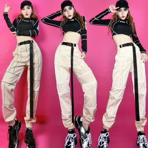 Women Hip Hop Dance Costume New Jazz Team Street Dancing Clothes Ladies Nightclub Dj Ds Gogo Dancer Outfit Stage Wear SL2407
