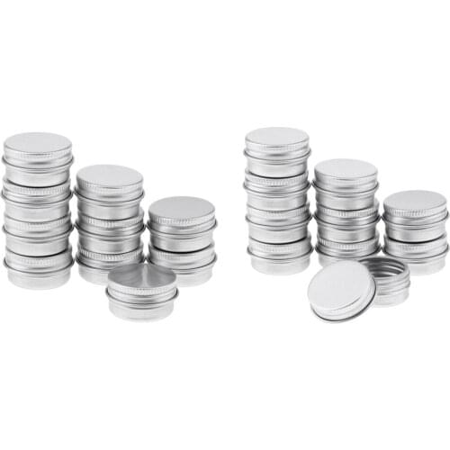 20x Empty Aluminum Tins Cans With Screw Lids Box Container Jar Top Round 5g