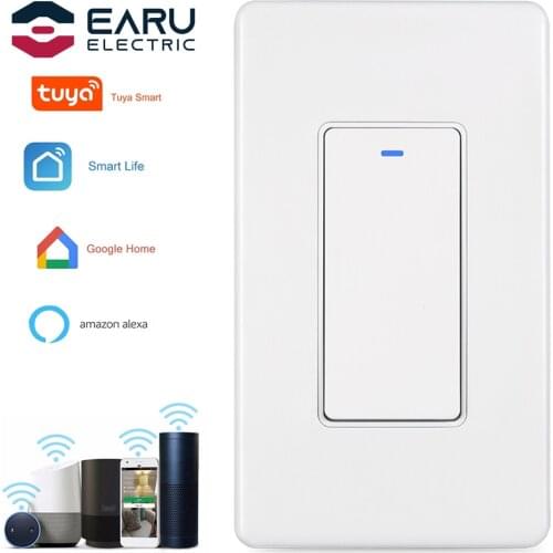 US WiFi Stair Switch 2 Way Control Switch Smart Timer Light Wall Switch Push Button Switch Smart Life Tuya Remote Control Alexa