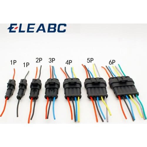 Auto wire connector 1 2 3 4 5 6 Way 1P 2P 3P 4P 5P auto connector Male & Female Waterproof Electrical Connector Plug with cable