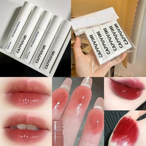 White Tube Gloss Labial Water-light Mirror Lip Glaze Not Fade Lips Tint Care Makeup Lasting Moistur Lipstick Maquillaje TSLM1