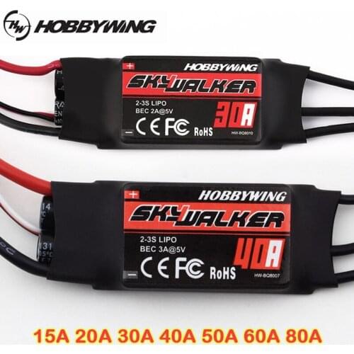 1pcs Hobbywing Skywalker 15A 20A 30A 40A 50A 60A 80A Brushless ESC Speed Controler With UBEC For RC Quadcopter Airplanes Drone
