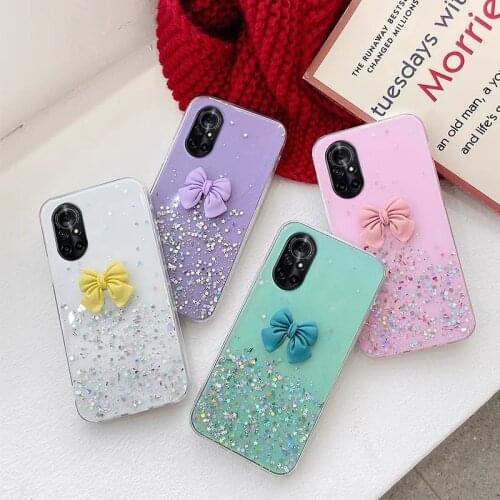 Case for Samsung Galaxy A51 A71 A21S A31 A41 A42 A12 A32 A52 A72 A81 A91 A7 A9 A8 A6 Plus 2018 Candy Bowknot Soft Blink Star TPU