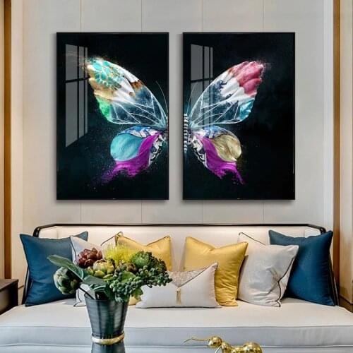 Color Gold Butterfly Wall Art Posters Prints Nordic Abstract Canvas Painting Wall Pictures for Bedroom Decoration Home Decor