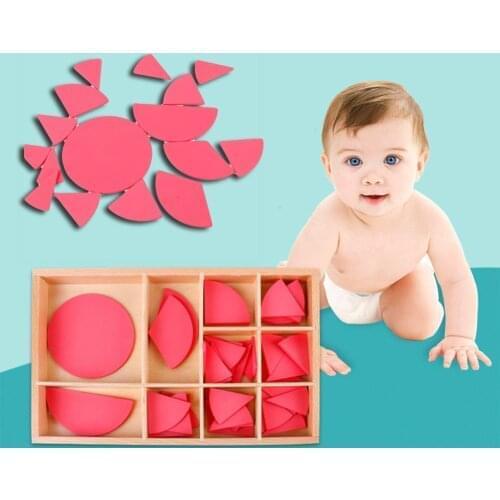 Wooden Mathematics Fraction Division Circles Teaching Aids Educational Toy Montessori Concept Education Toys Gift For Babies