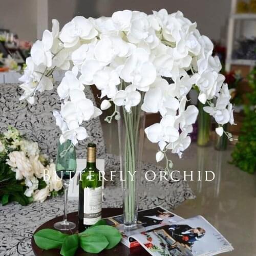 Elegant Artificial Phalaenopsis Flowers 90 cm/35" Length Butterfly Orchid Bouquet For Home Ornament Wedding Decoration 8 Color