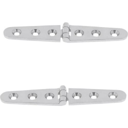 AISI 316 Stainless Steel Marine Boat Deck Cast Long Strap Hinge 6" x 1"