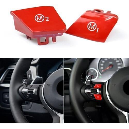 2pcs Car Steering Wheel M1 M2 Mode Switch Button For BMW F30 F34 F15 F16 Red