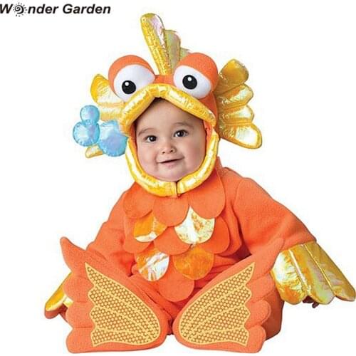 Wonder Garden Infant Toddlers Baby Goldfish Halloween Cosplay Costumes Christmas Purim Holiday Jumpsuit