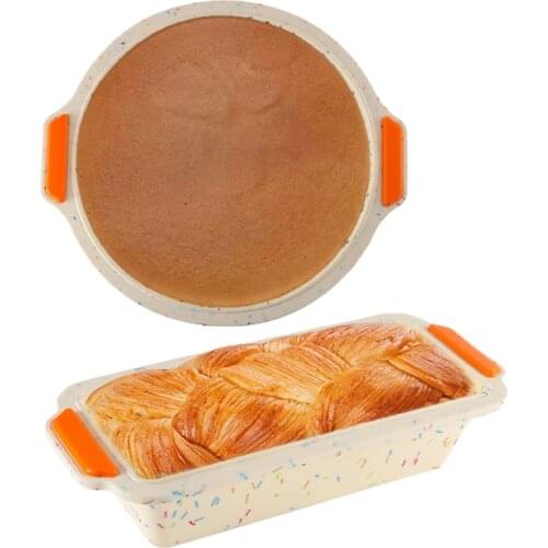 2pcs/Set Round Silicone Mold 3D Bread Toast Mould Cake Candy Mold Bakeware DIY Pan Form Baking Dish Non-stick Loaf Pans