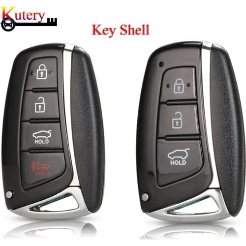 Kutery 10pcs/Lot Car Key Shell For Hyundai Genesis Santa Fe Equus Azera IX45 3/4Buttons Remote Key Case Cover Fob Replacement