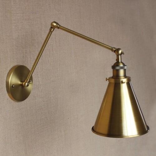 IWHD Brass Retro Industrial Vintage Wall Lamp Fixtures Luminaire Swing Long Arm Wall Light Sconce Edison Apliques Pared