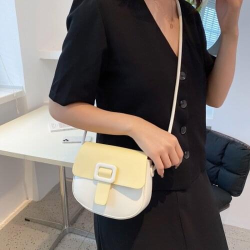 Fashion Color Contrast Womens Summer 2021 Western Style Shoulder Messenger Bag Saddle Bag