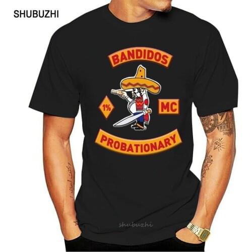 Fashion Bandidos Worldwide Mens Black T Shirt Support Your Local Bandidos MC Short Sleeve Casual Tee Shirt Print Cotton Tops