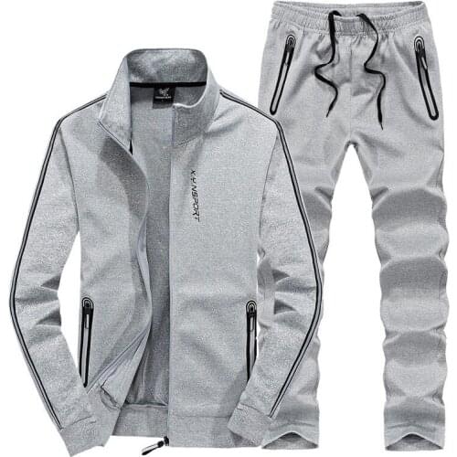 Autumn winter Plus size 8XL Men Sportswear suits Loose Windproof Warm Mens Fitness Jogger Running jacket pants Tracksuit Sets