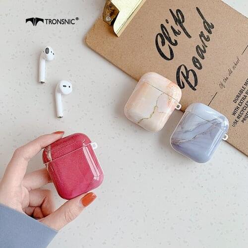 Marble Texture Case for Apple Airpods 1 2 Case Soft Covers Silicone Headphone Red Gray Box for Airpod 2 Bluetooth Earphone Cases