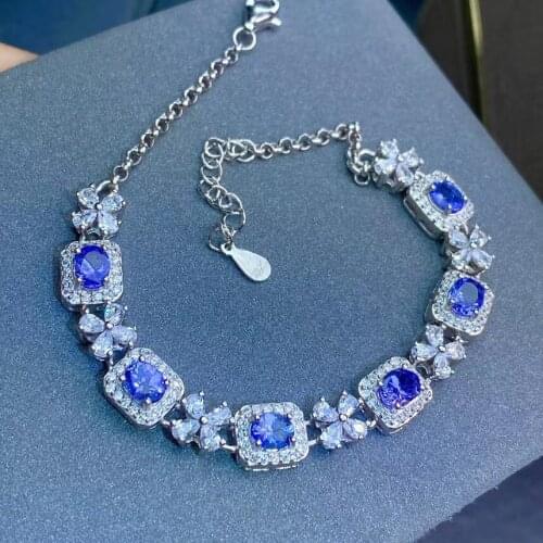 New Arrival Natural and Real Fashion Natural and Real Tanzanite Bracelet 925 sterling silver Tanzanite Bracelet
