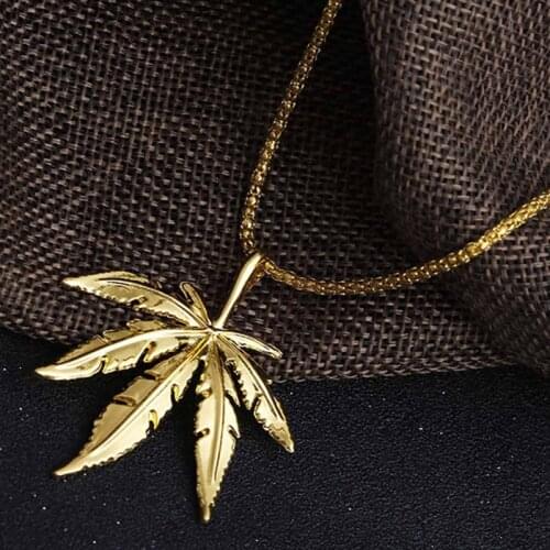 Hip Hop Tree Leaf Necklace For Women Men Small Herb Maple Leaf Pendants Necklaces Unisex Plant Jewelry Dropshipping Collar